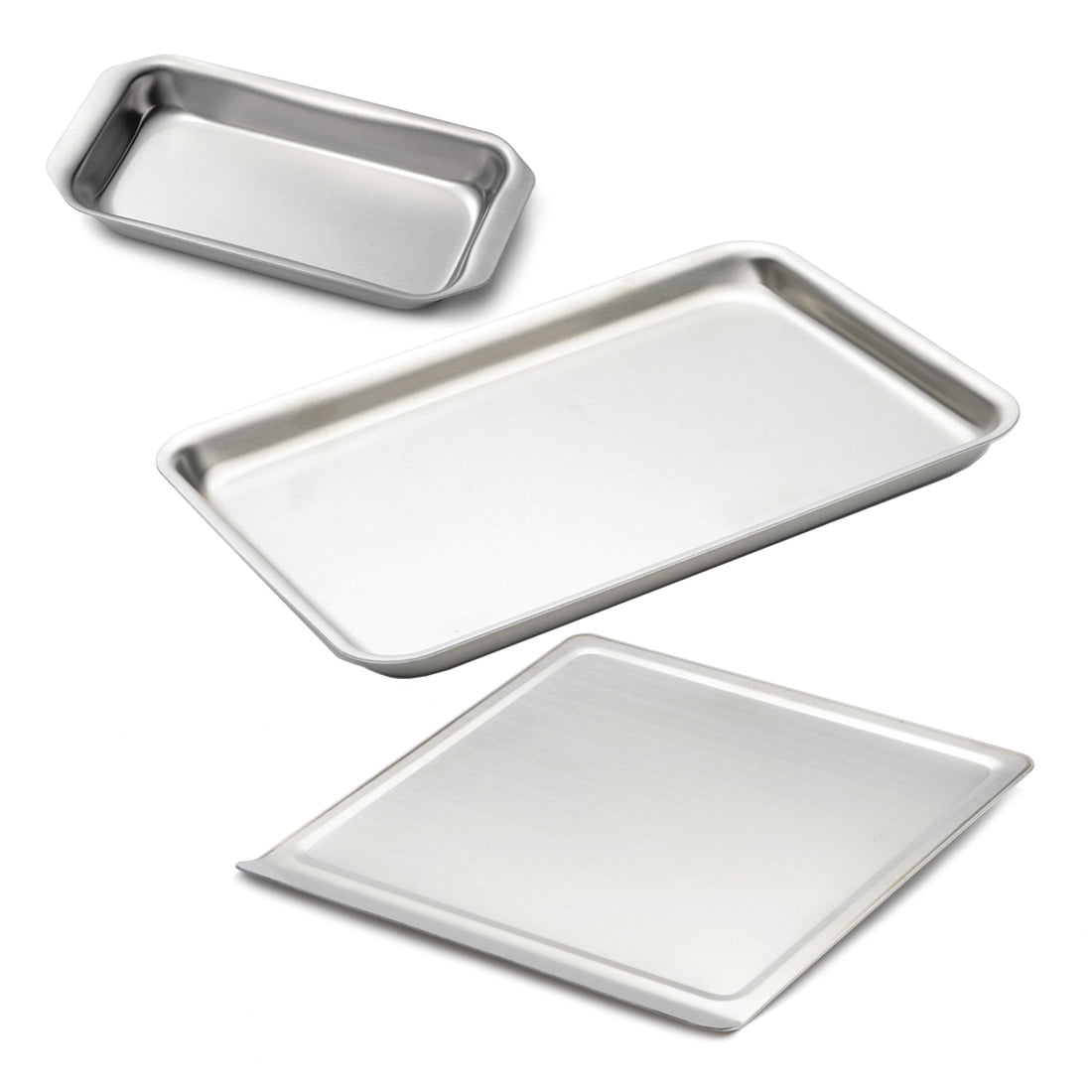 3pcs, Baking Sheets, Stainless Steel Meal Prep Containers, Cookie Sheets  Set, Freezer Food Storage Containers, Baking Tools, Kitchen Gadgets, Kitchen