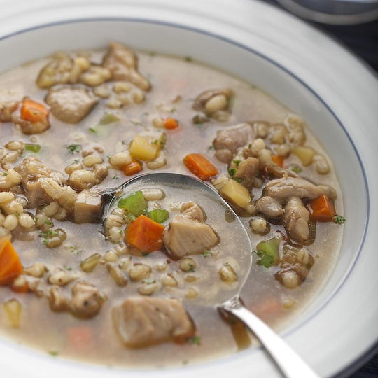 Chicken Soup with Barley & Mushrooms