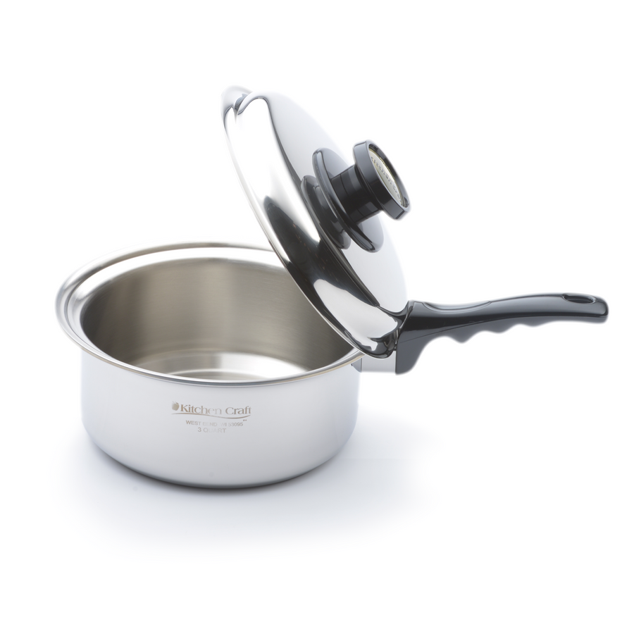 Factory Second - Kitchen Craft 3 Quart Saucepan with Cover –  WaterlessCookware